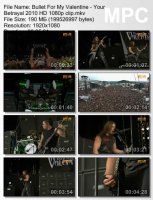 Клип Bullet For My Valentine - Your Betrayal HD 1080p (Live) (2010)