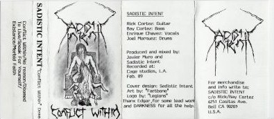 Sadistic Intent - Conflict Within (1989)